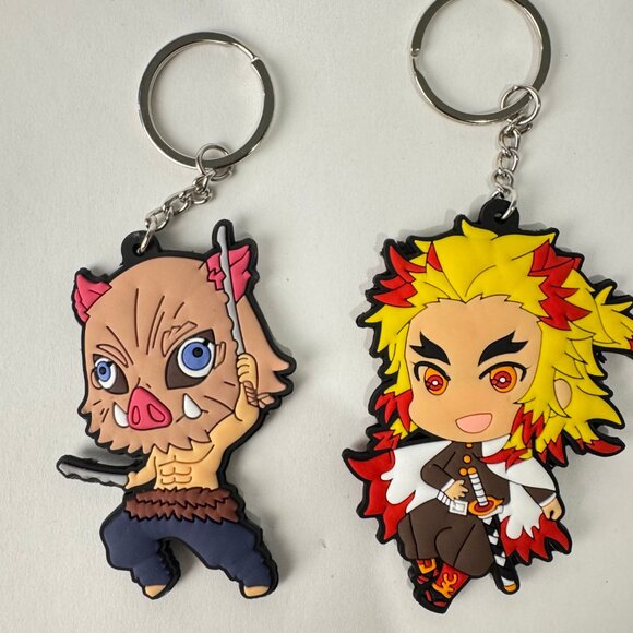 New Anime Keychain Set (2 pcs) | Cute Rubber Keychains | Collectible Gifts - Picture 2 of 7